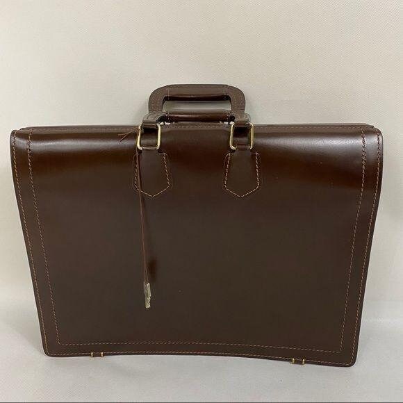 Vtg Korchmar Briefcase Burgundy NWOT with Keys