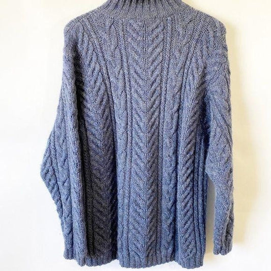 Fisherman of Ireland Blue Cableknit Fisherman Sweater M