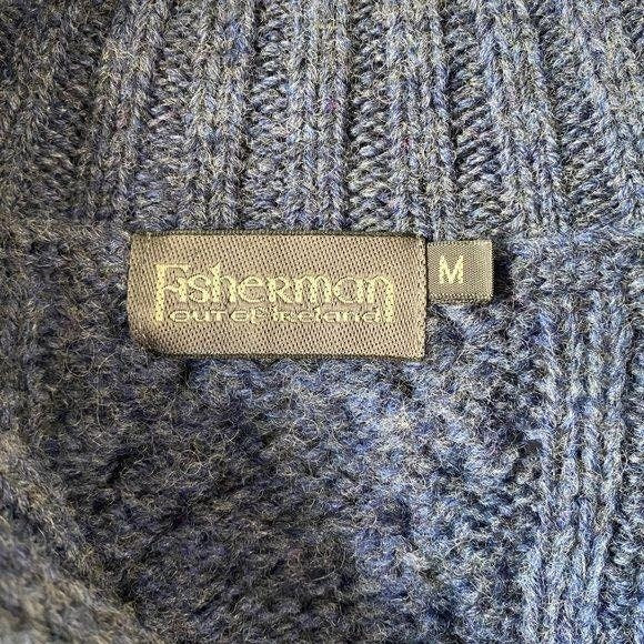 Fisherman of Ireland Blue Cableknit Fisherman Sweater M