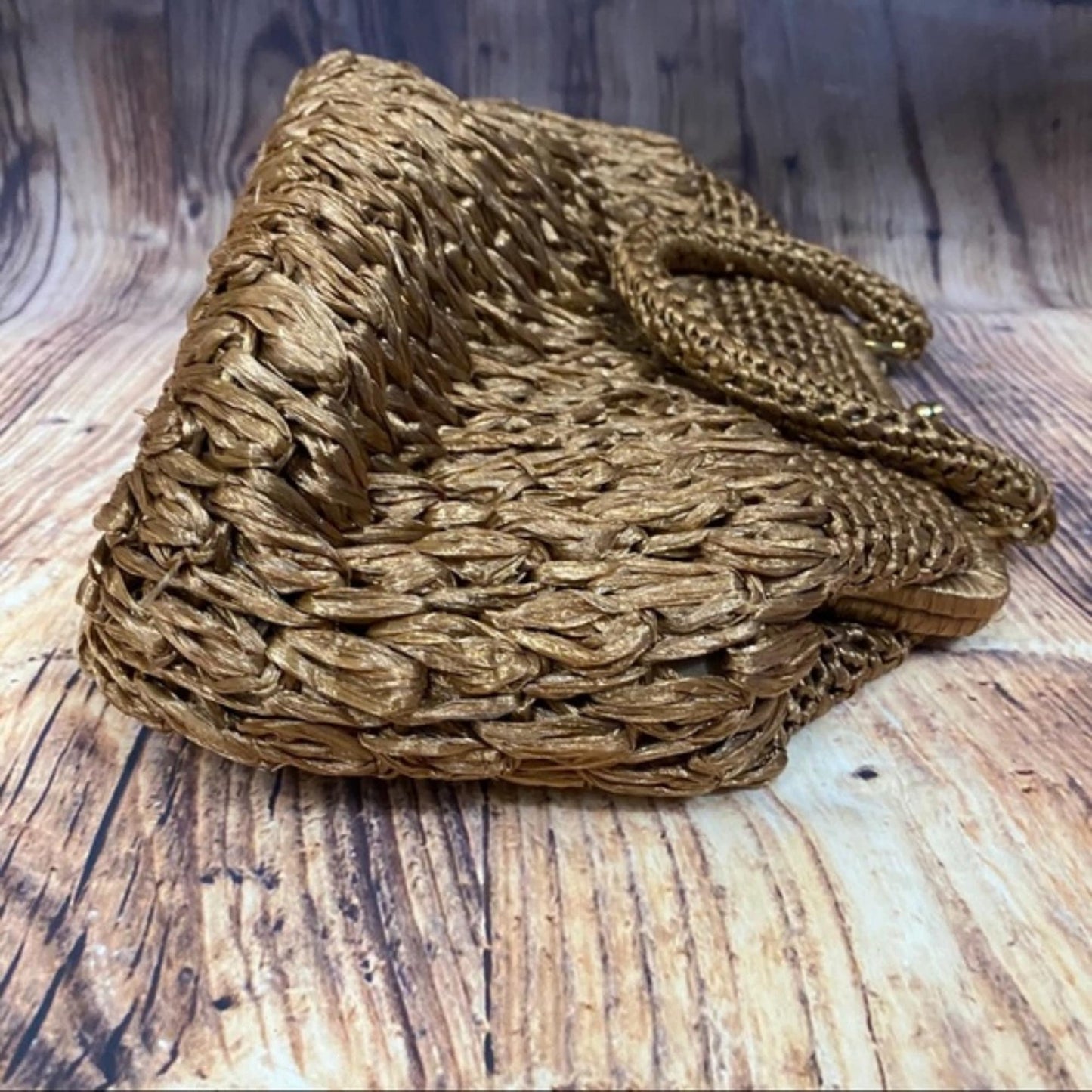 Vtg 60’s Raffia Bag with Kisslock Closure