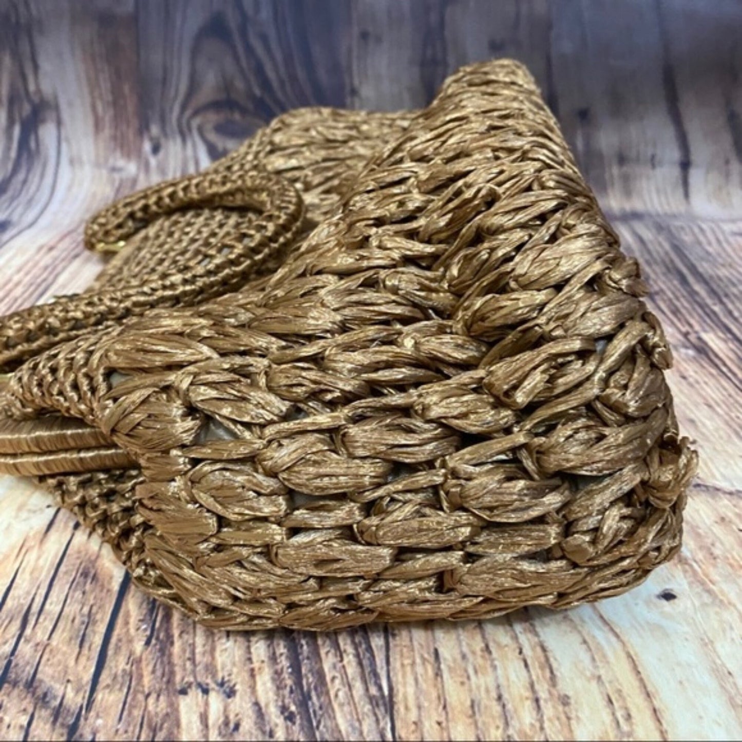 Vtg 60’s Raffia Bag with Kisslock Closure