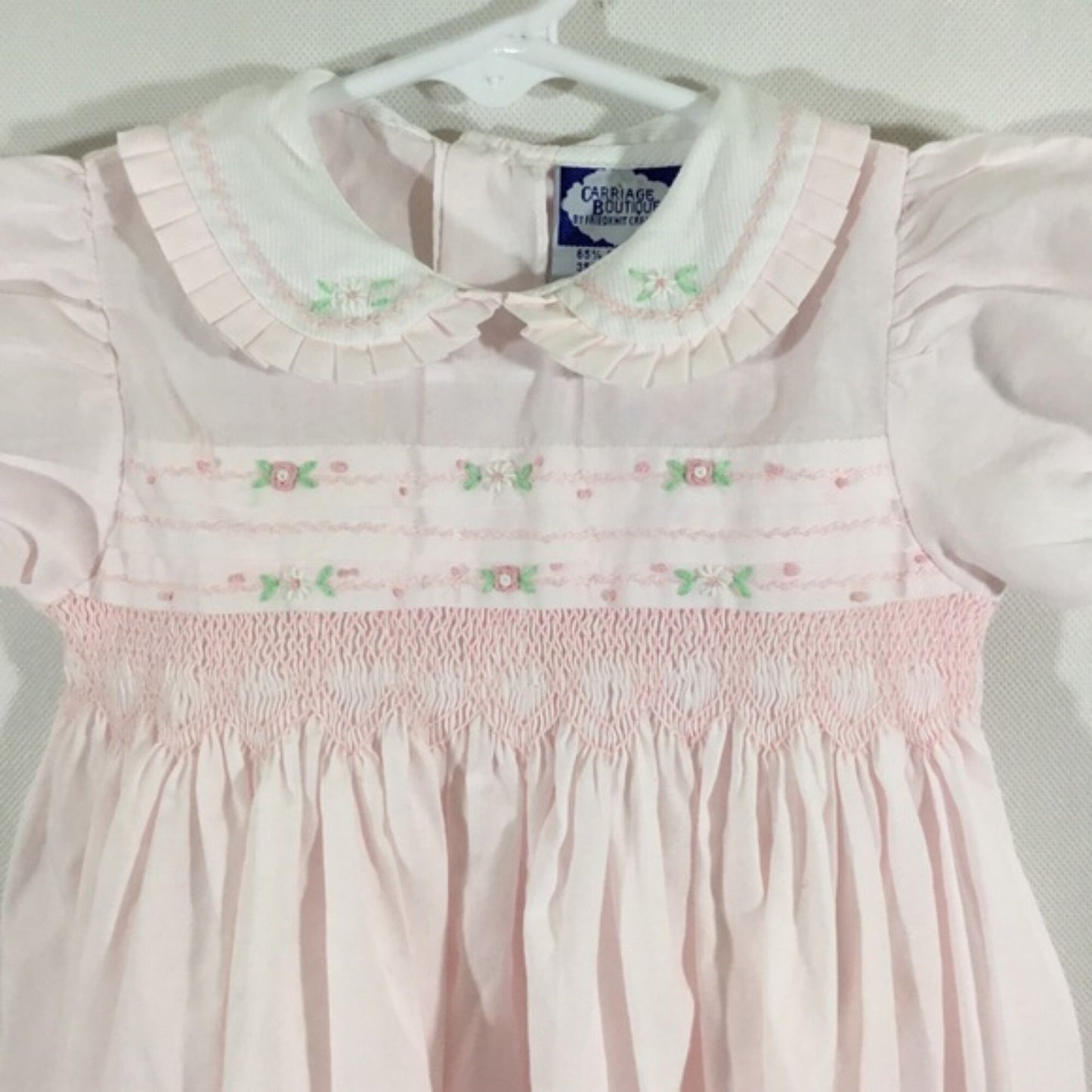 Vtg Carriage Boutiques Smocked Bubble Outfit 6M