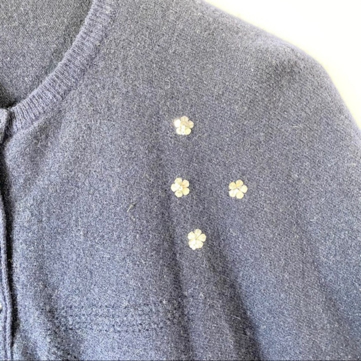 Vintage Wool Angora Navy Blue Cardigan sz Small