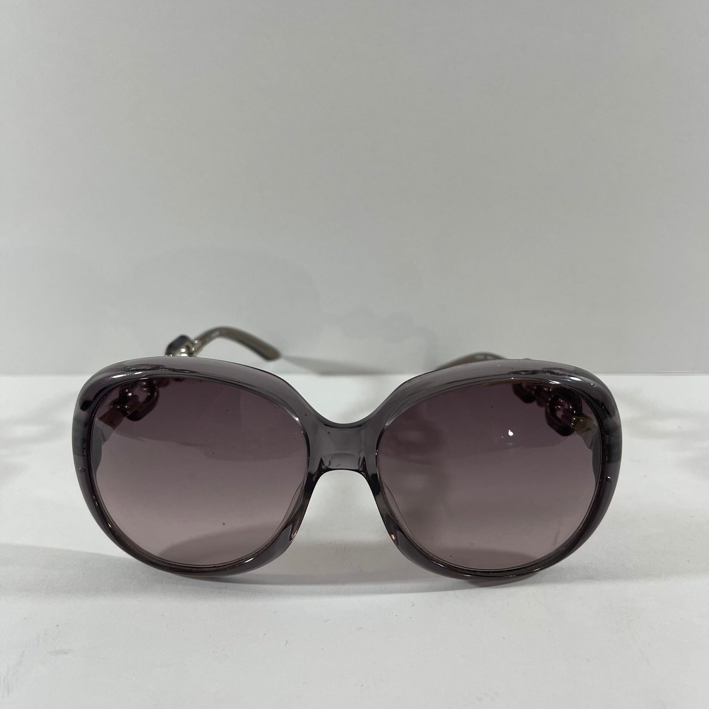 Vtg Missoni Grayish Black Sunglasses with Round Phrase and Horse Bit Detail