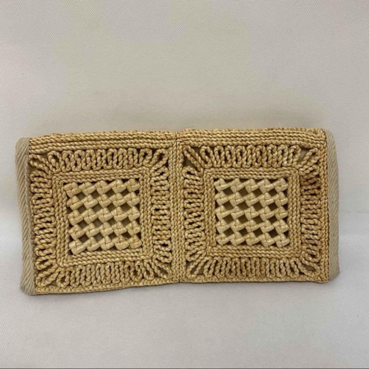 Vintage Raphia Straw Clutch Envelope Purse