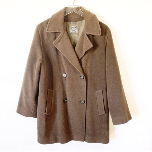 Vintage Cinzia Rocca Brown Wool Coat Sz 10 US