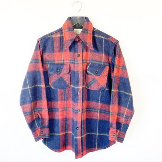 Vtg King Arthur Plaid Flannel Shirt Sz Small