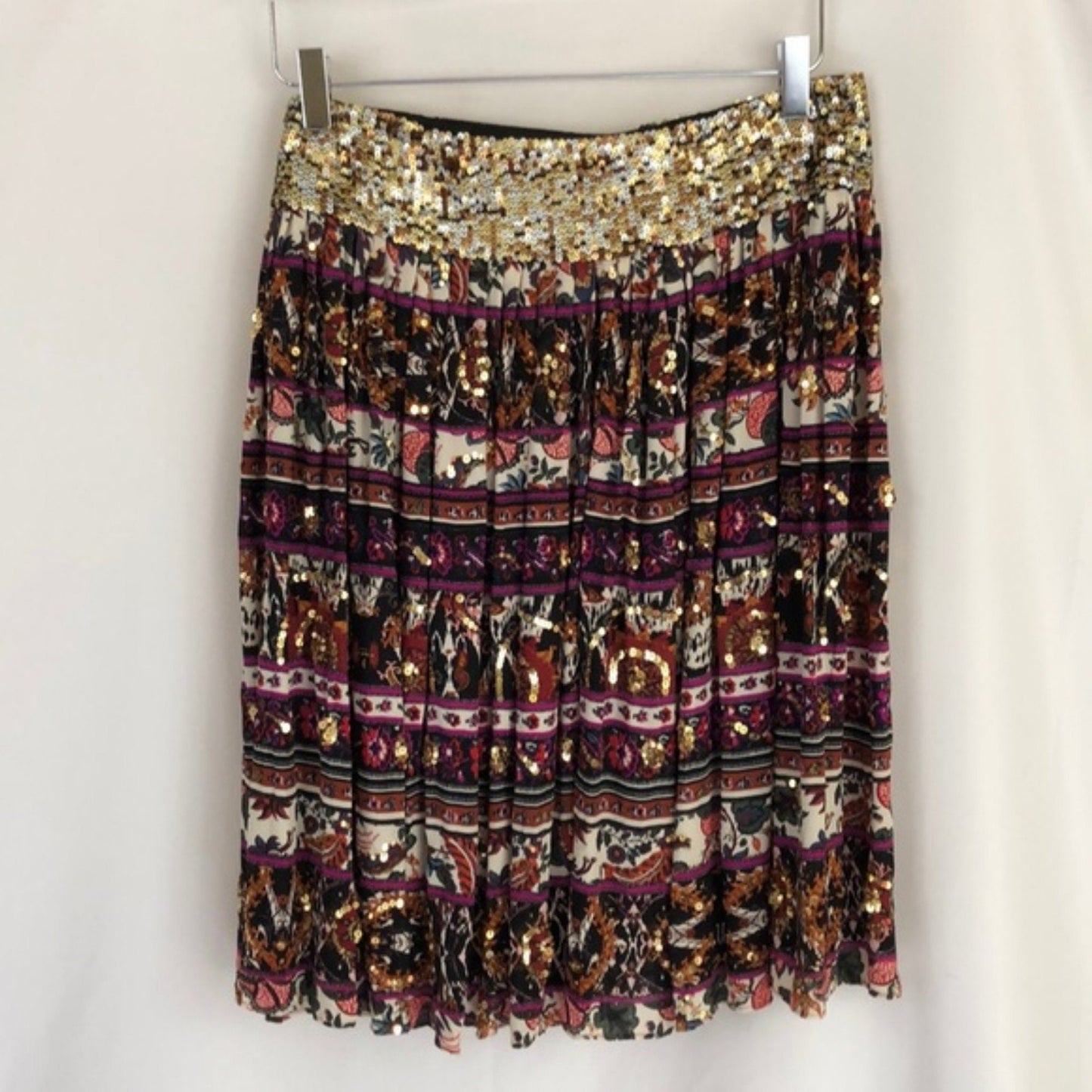 Vtg Diane Von Furstenberg Silk Pleated Wrap Skirt