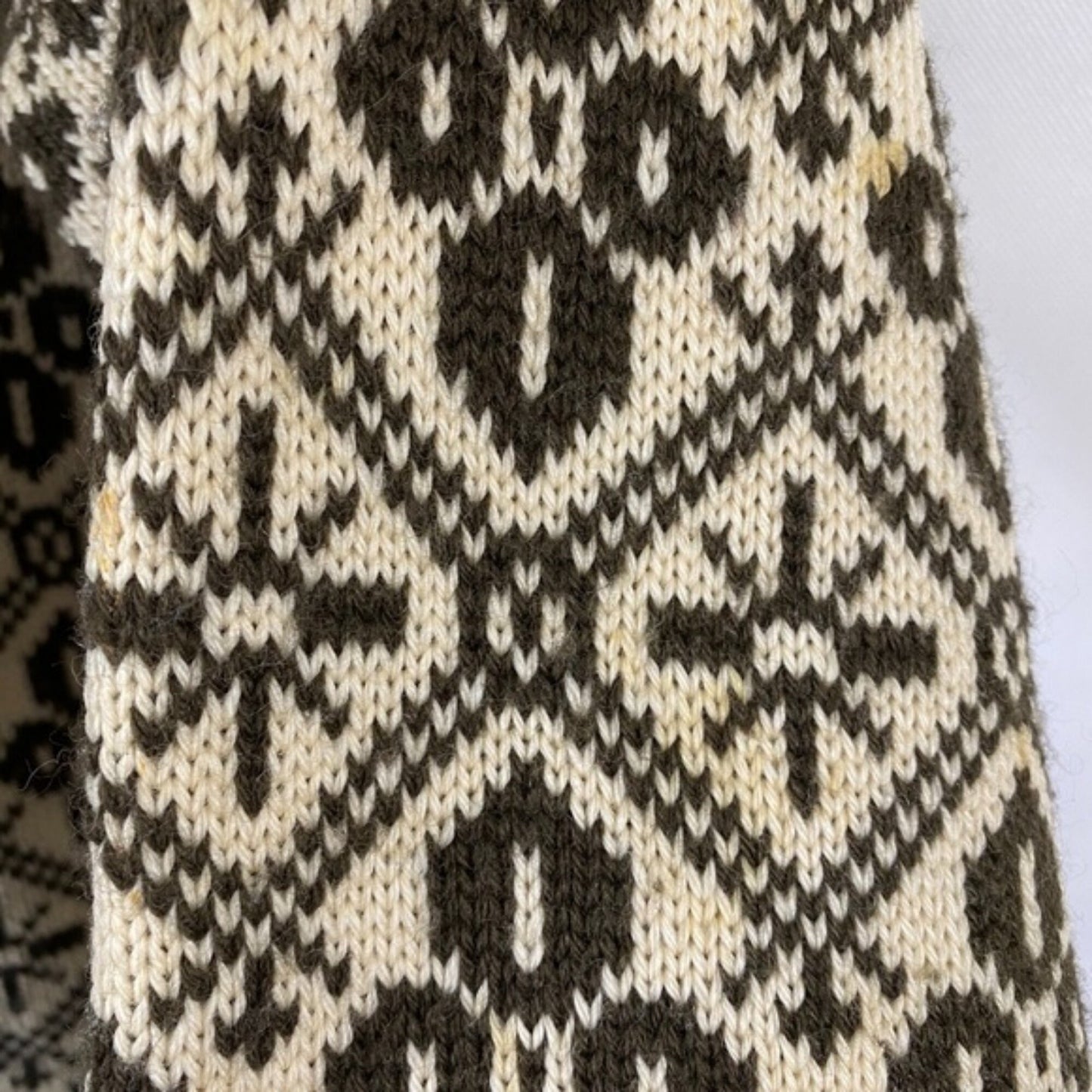 Vtg Gann Norwegian Wool Fair Isle Ski Sweater sz M