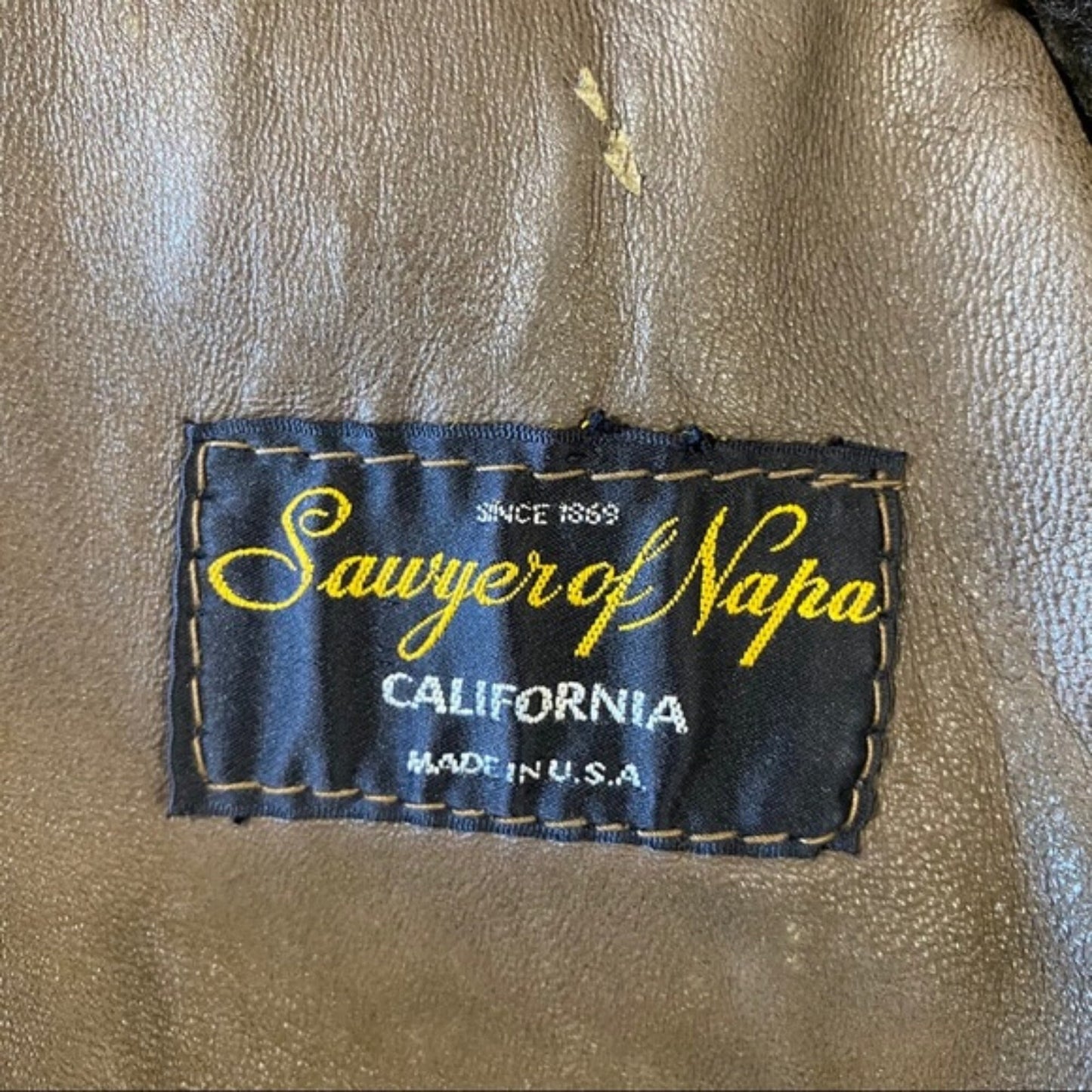 Vtg Sawyer of Napa Suede Shearling Coat sz 40