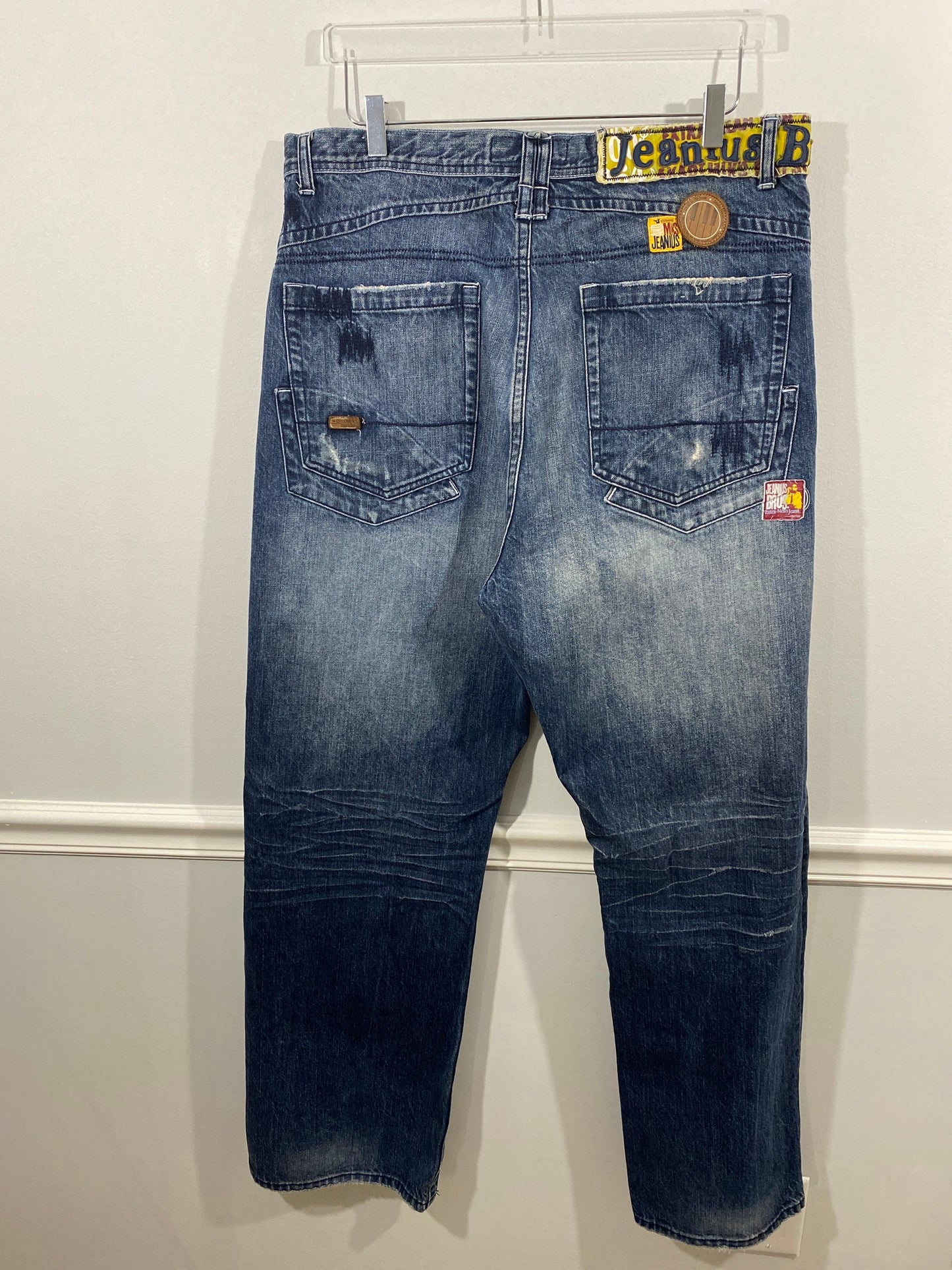 Vtg Akademiks Baggy Distressed Jeans sz 38