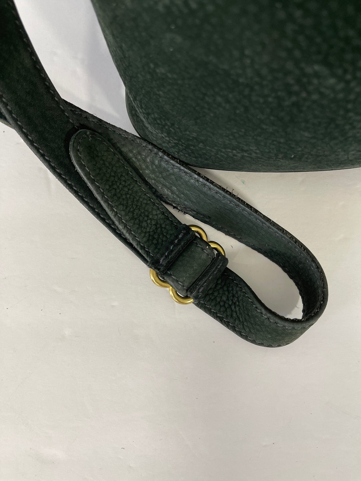 Coach Vintage Nubuck Leather Suede Green Crossbody Bucket Bag