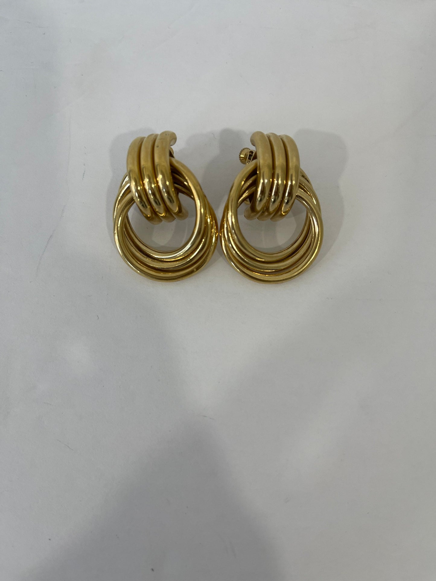 Vtg Napier Signed Gold Tone Screw Back Earrings