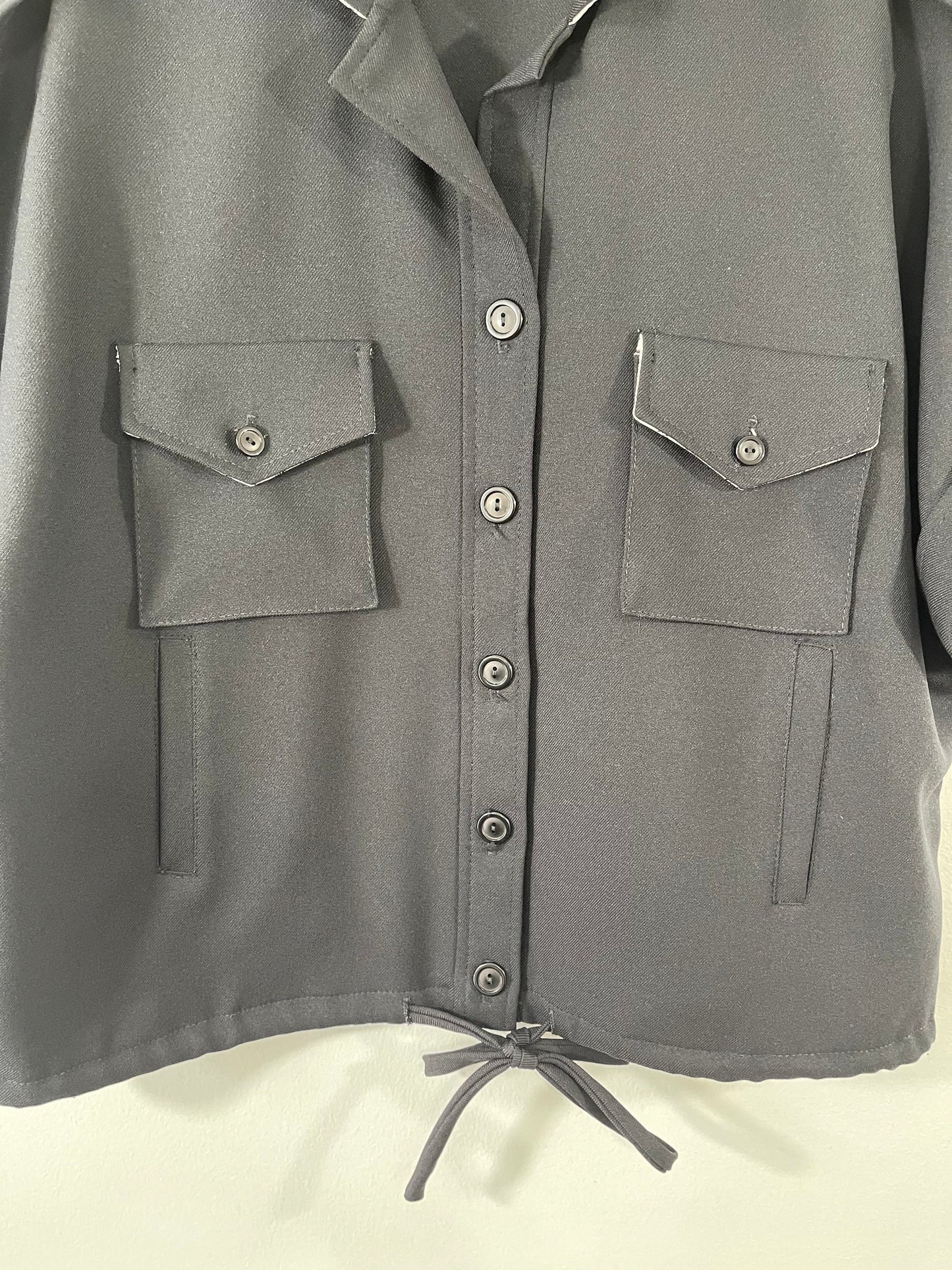 Vtg Alex Coleman Sportswear Black Military Style Jacket Sz L